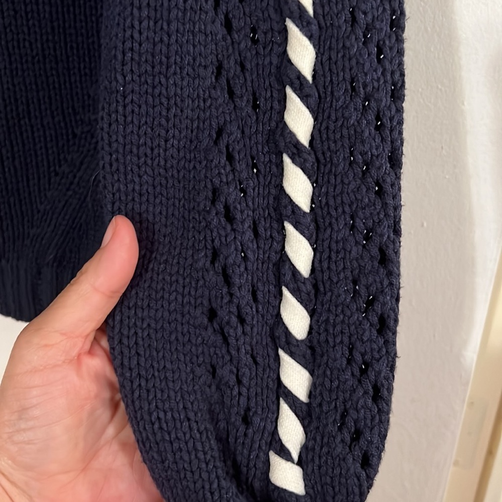 Michael Stars navy with white detail sweater - Picture 3 of 9